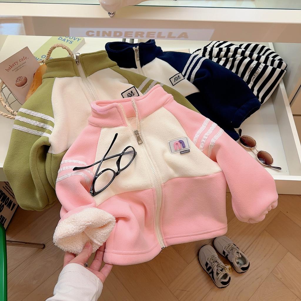 Children's Autumn and Winter Jackets, Thickened Fleece and Children's Clothing, Boys and Girls' Thickened Tops and Coats