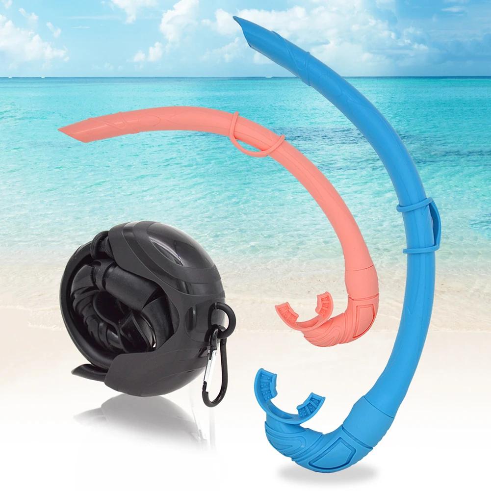 Silicone Foldable Snorkel Tube Snorkel with Compact Storage Case Women Men Roll Up Snorkel Wet Breathing Tube For Snorkeling