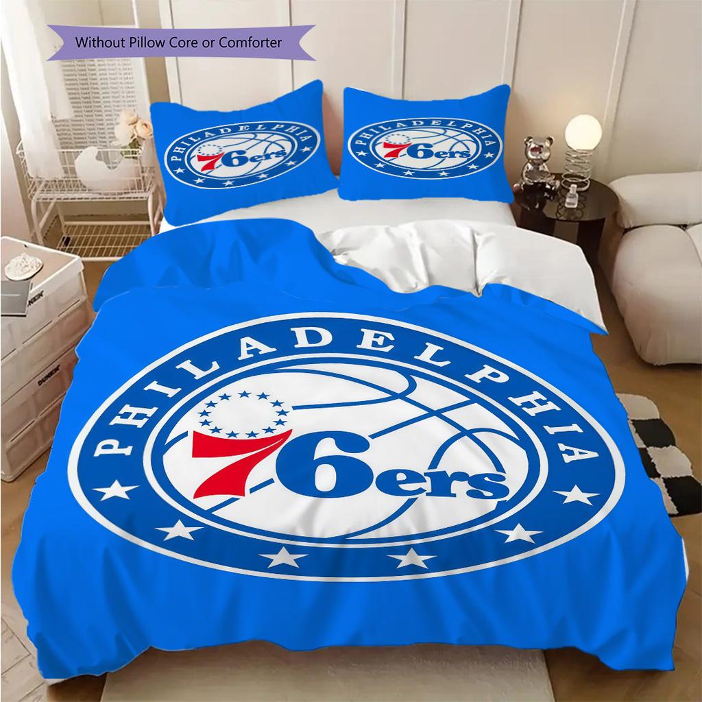 Philadelphia Ers Basketball Spirit Bedding(1 * Duvet Cover + 2 * Pillowcase, Without core)Duvet Cover and Pillowcase Soft and Comfortable Bedding Set