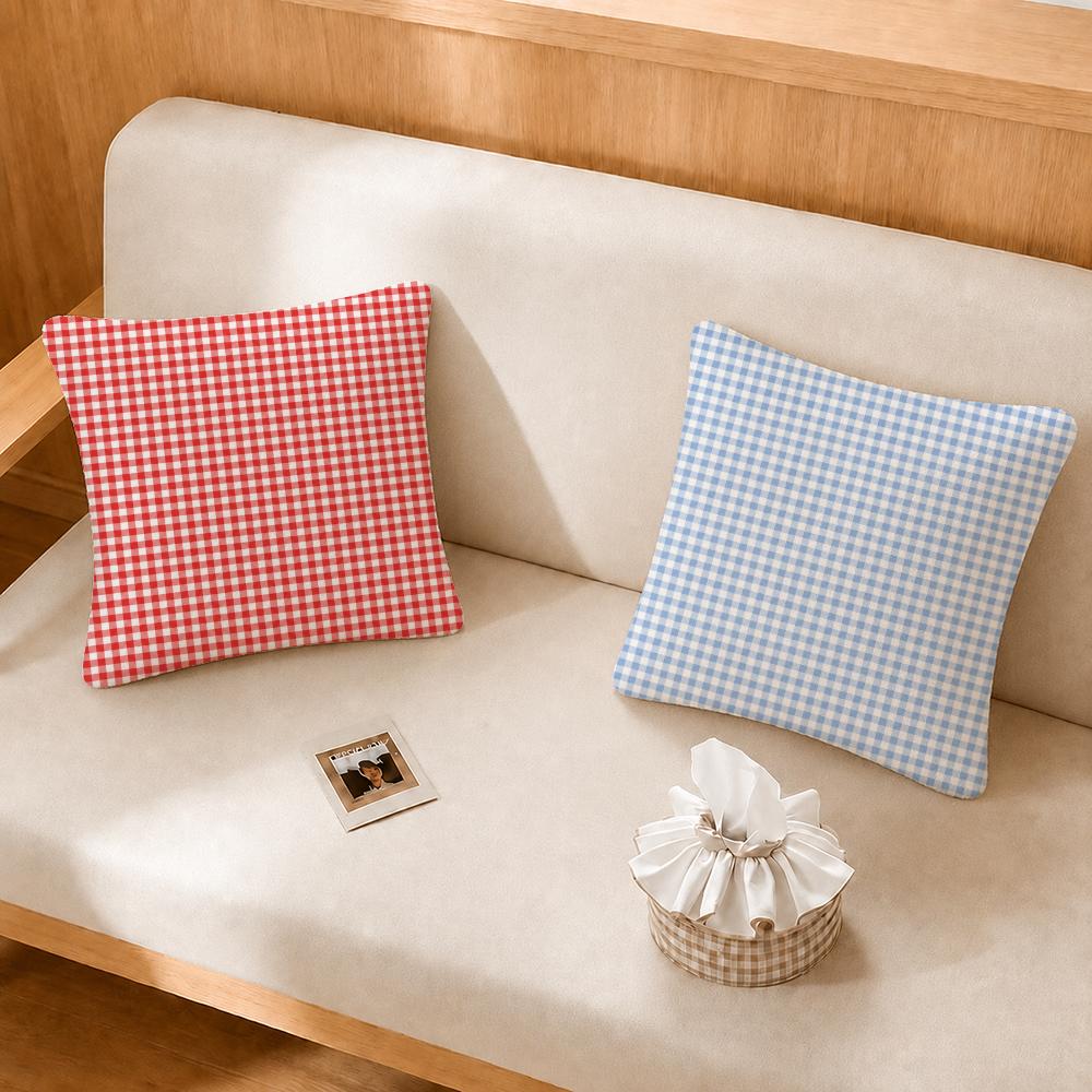 Pattern Gingham Pattern Cushion Cover Soft Plush Cushion Covers Fluffy Throw Pillow Cases For Sofa Bedroom Home Decor