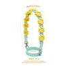 Handmade Macrame Daisy Drink Carrier with Adjustable Hand Strap Coffee Cup Sleeve Reusable Caddy for Boba Tumbler