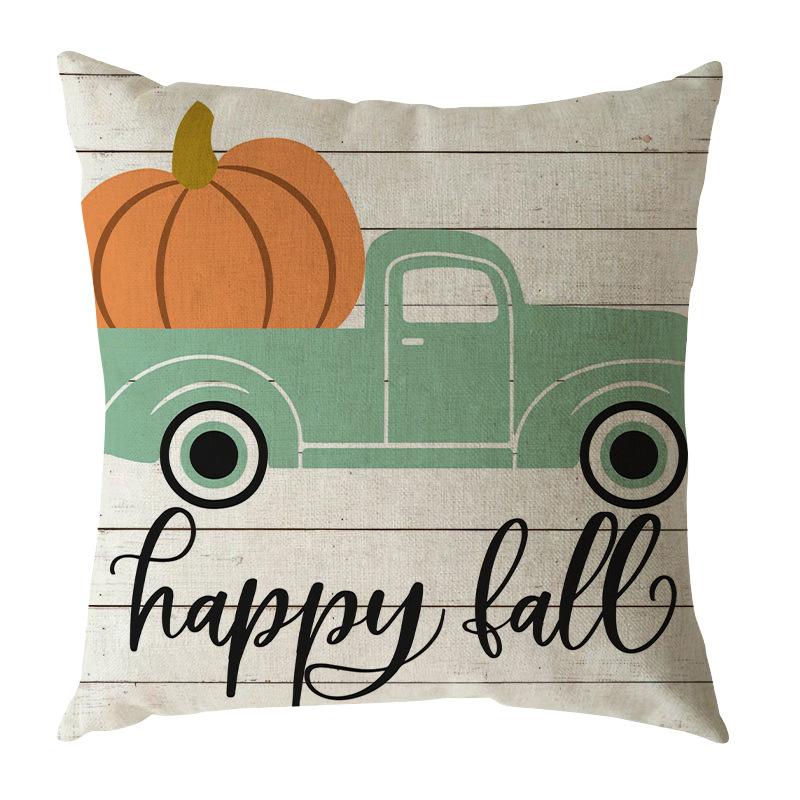 Autumn Harvest Thanksgiving Linen Happy Fall Pillow Case North American Festival Pillow Gift