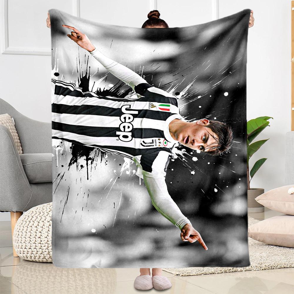 Juventus Star Action Blanket Soft Warm Cozy Perfect for Picnics Bedding Sofa All-Season Use Playful Design Birthday Christmas Gift Blanket