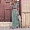 Women Short Sleeve Floral Maxi Long Dress Ladies Boho Party Evening Casual Dress