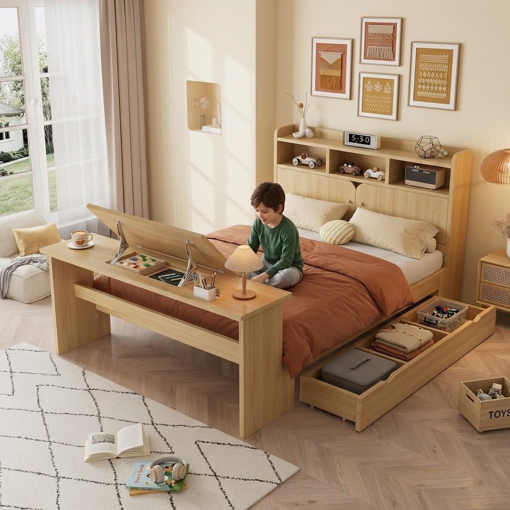 Children`s Bed with Storage, Frame with