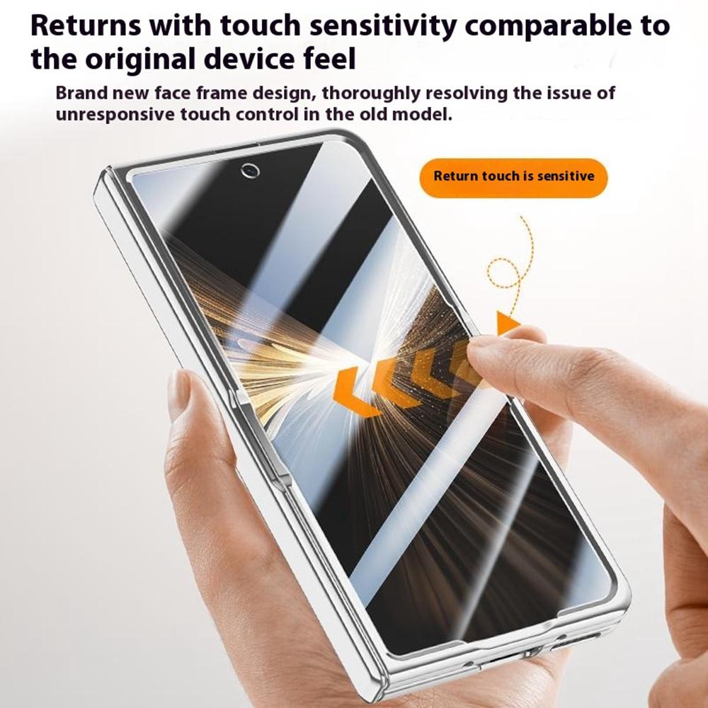 For Honor Magic V5 5G Case PC+Acrylic Phone Cover with Anti-Peep Screen Protector,Lens Kickstand