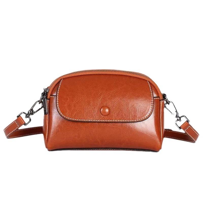 New Mother's Soft Leather Women's Bag Mobile Phone Bag One Shoulder Crossbody Bag Women's Shopping Coin Wallet Mini Bag