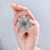 New Fashion Trend S925 Silver Inlaid 5A Zircon Emerald Gemstone Hao Necklace Temperament Ladies Collarbone Chain