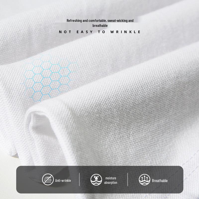 Children's White Cotton Polo Shirt with Striped Collar - Long Sleeve School Uniform for Boys and Girls