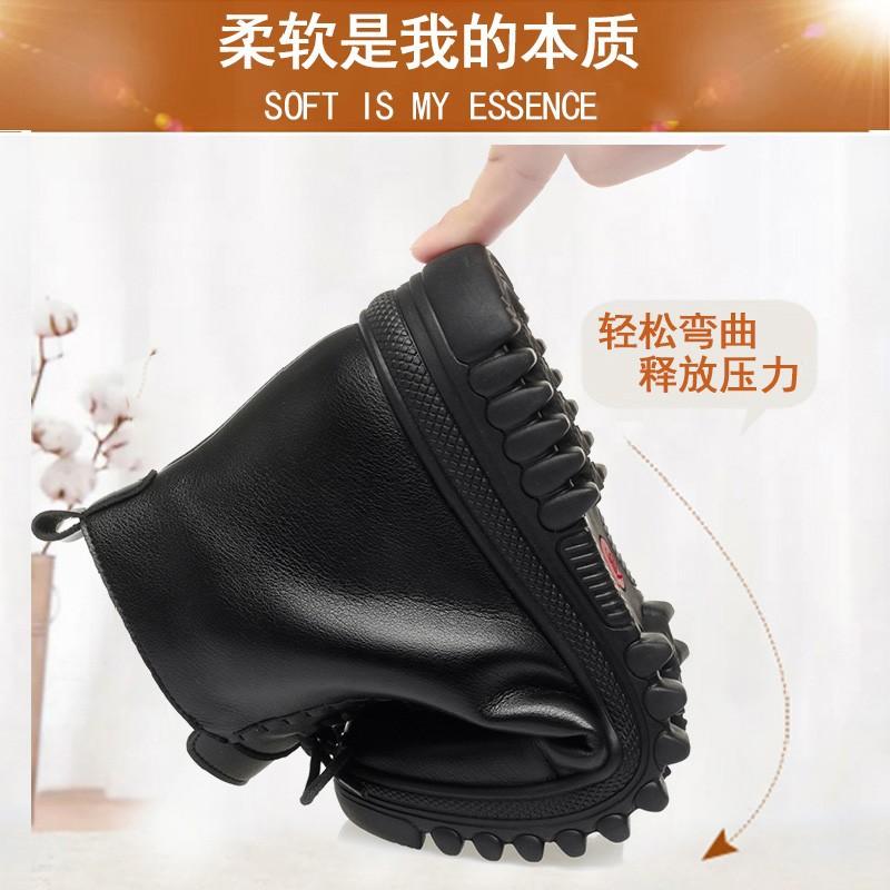 Martin Stiefel Damen Samt Plateau Stiefel neue Herbst- und Winterleder flache Lederschuhe Baumwollschuhe Stiefeletten