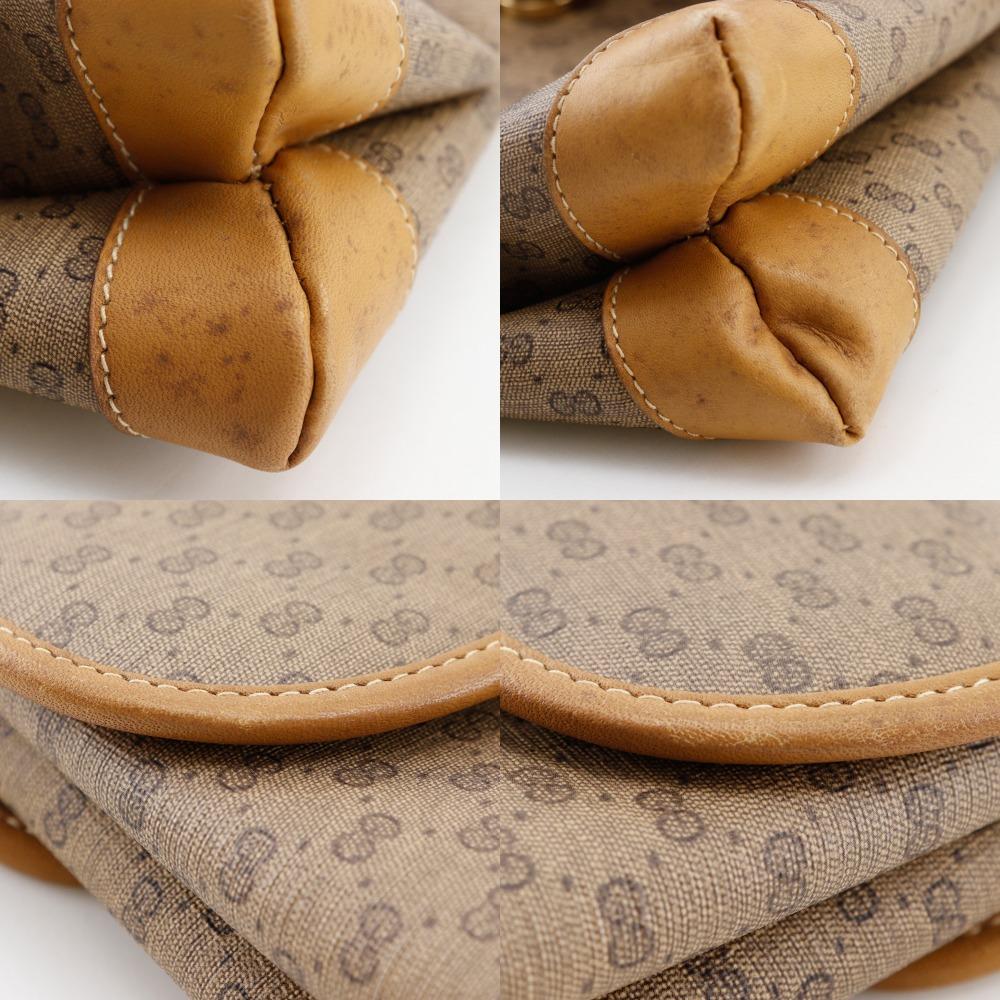 Gucci Old Gucci Shoulder Bag Micro GG Vintage Beige PVC Women Used