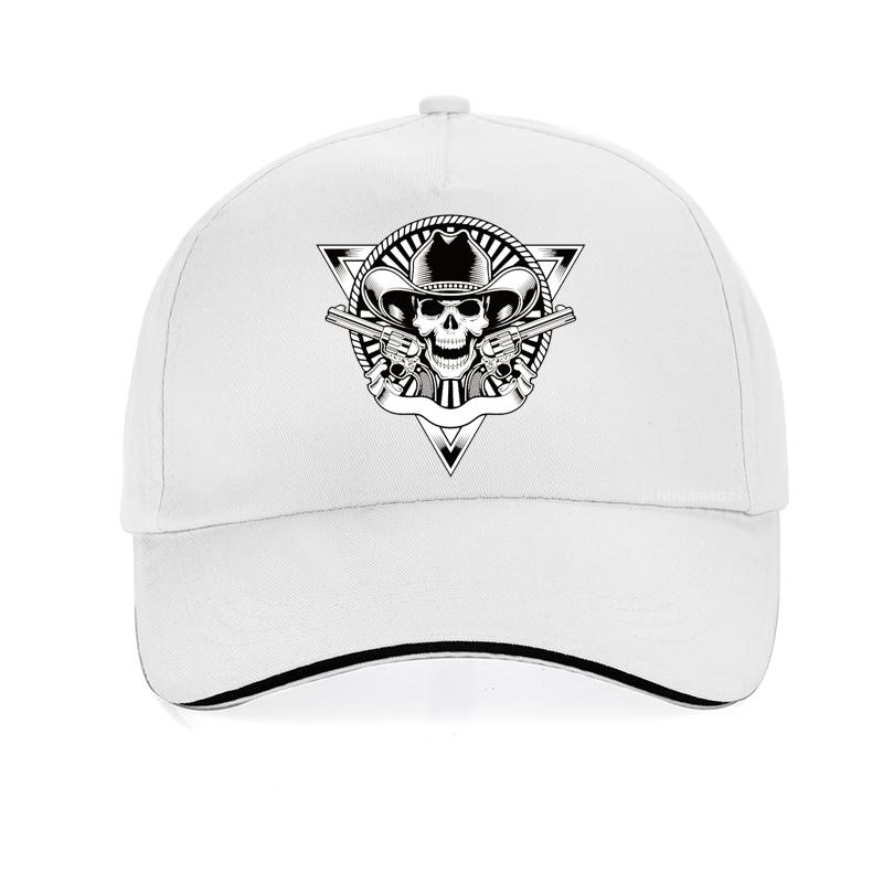 Double Gun Skull Men'S Baseball Cap Punk Style 3D Print Rock Skull Men Cowboy Hat Outdoor Casual Adjustable Snapback Hats Bone