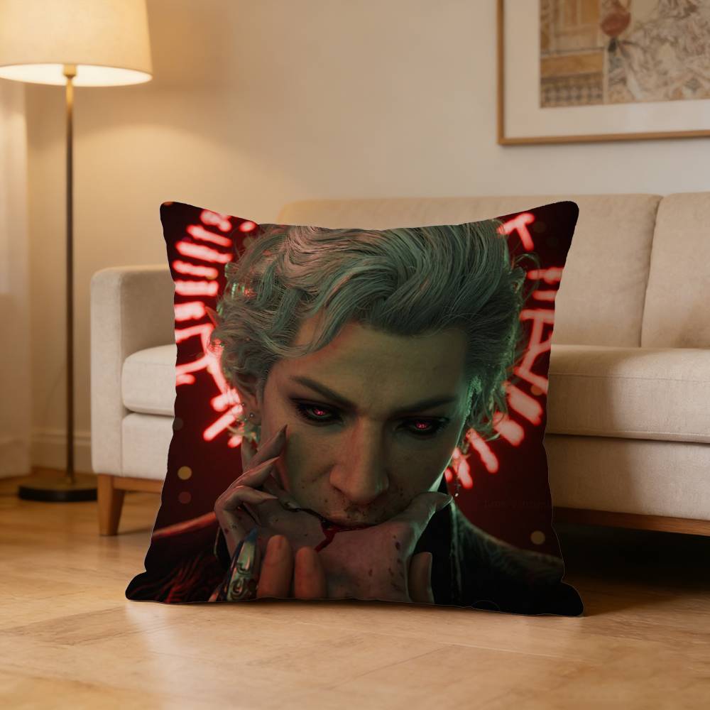 B-Baldurs A-Astarion Gate Pillow Case Pattern Printed Pillowcase For Living Room Sofa Cushion Cover