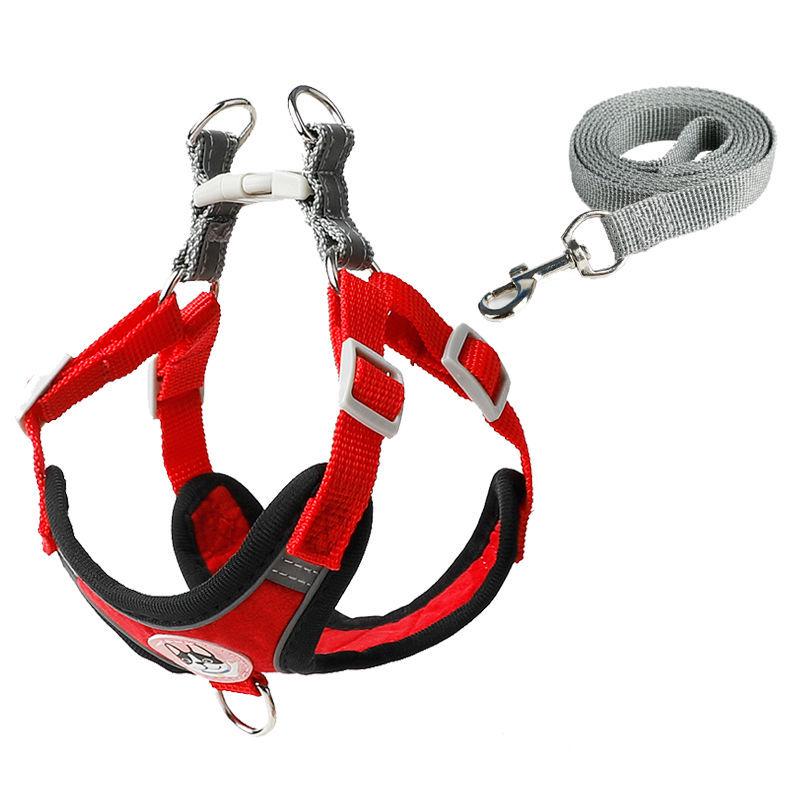 Reflective Vest-Style Harness with Leash for Small Dogs