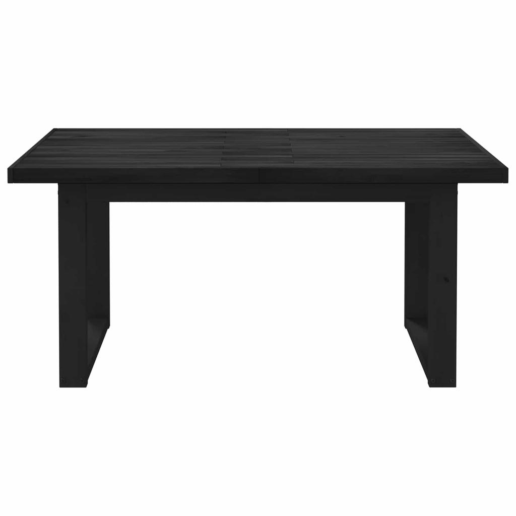 NOAIN Dining Table 160 cm Solid Pine Wood Black Rectangular
