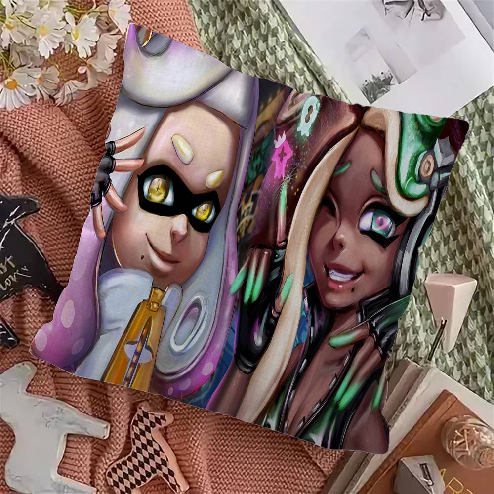 S-Splatoon Game Cushion Cover Car Throw Pillow Case For Sofa Car Christmas Gift 40x40cm 45x45cm