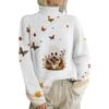 HJX-GL1 Halloween Devil 3D Print High Neck Pullover Sweater - Long Sleeve, Loose Fit for Autumn/Winter