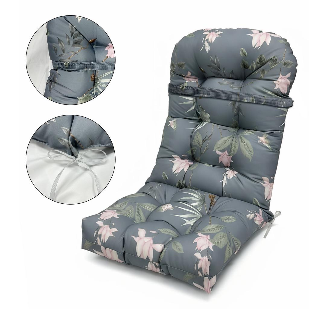 Cuscino per Sedia a Dondolo Adirondack, Spesso 44x20x4 Pollici, Cuscino Alto per Sedia da Patio, Cuscino Impermeabile per Seduta di Mobili da Esterno con Lacci