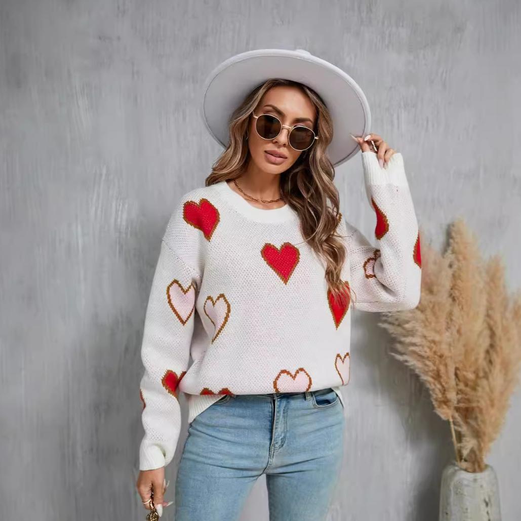 

Осінньо-зимовий жіночий светр Clash Corlor Love Heart Peach XL рожевий