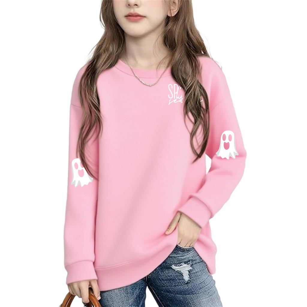 Boys Girls Child Fashion Daily Versatile Casual Crewneck Sweatshirts Daily Long Sleeve Patchwork Top Sweatshirts