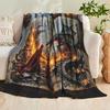 1pc Printed Blanket Featuring a Fantastical Art Design of a Dragon Knight, Suitable for Adding a Cozy Atmosphere To Your Bedroom Or Sofa. This Soft De