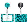 1PCS Classic Leopard Fashion Women Card Holder Cover Colorful Retractable Badge Reel Nurse Doctor Exhibition ID Card Clips Badge