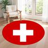 Flag Round Area Rug Suitable for Game Room Dining Room Balcony Dormitory Anti-slip Round Rug Decorate Offices Spiritual Gift