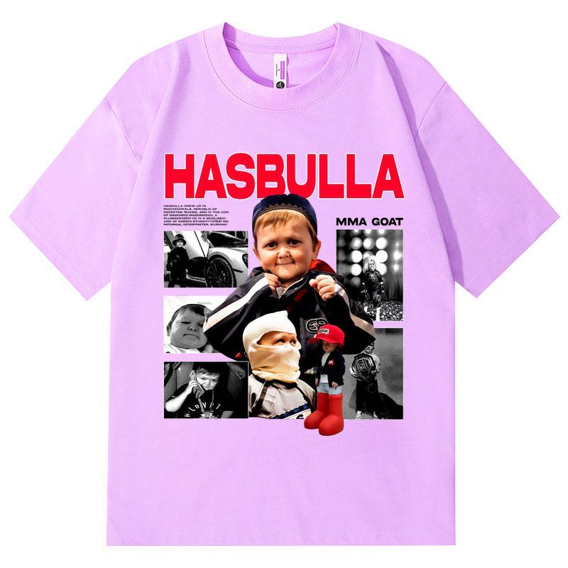 Hasbulla Mini Khabib Koszulki Graficzne Trend Mody High Street Koszulki z Krótkim Rękawem Unisex Unisex Casual Luźne Koszulka 100% Bawełna