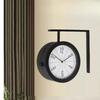 American Internet Celebrity Double-sided Black Wrought Iron Wall Clock, Living Room Nordic Suspended Silent Clock