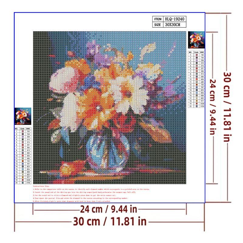 5d DIY Diamond Painting Cross Stitch Oil Painting Flower Vase Diamond Embroidery Mosaic Full Round Drill Home Decor Arts