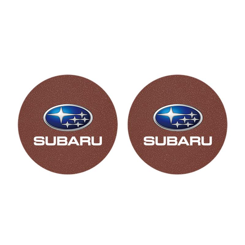 2Pcs Car Anti Slip Mat Coaster Water Cup Slot For Subaru Outback Ascent Levorg Smart Forester Impreza Tribeca Legacy STI Mpreza Y4