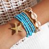 Bohemian Beach Resort Wind Multicolor Beaded Bracelet Summer Ocean Wind Starfish Resin Pendant Bracelet
