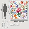Yuzhiyu Floral Shower Curtain - Water-Resistant Polyester, Fashion Print, 71X71", Machine Washable, 12 Hooks