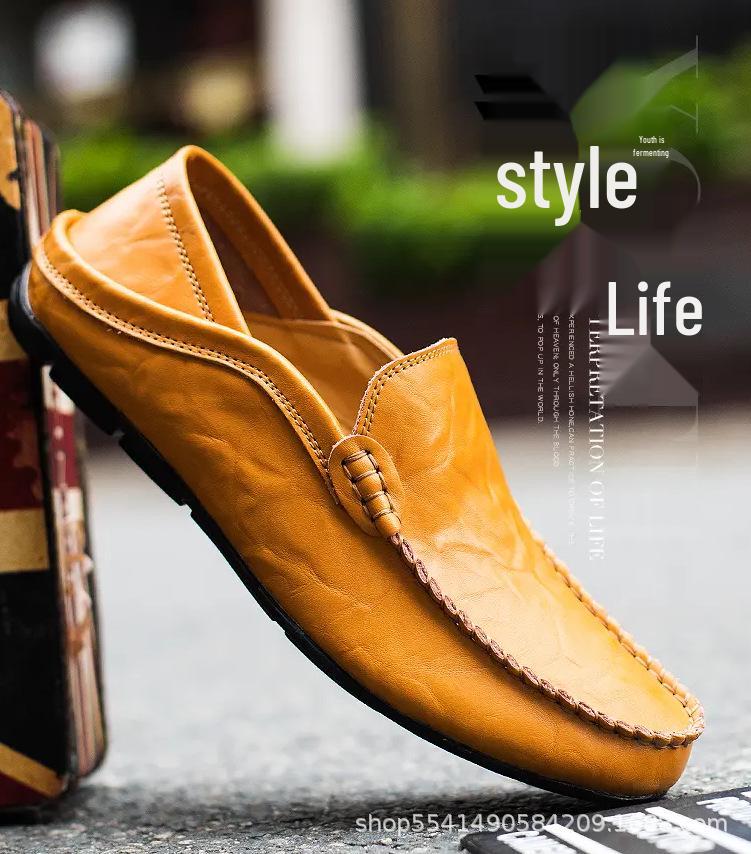 Men s Large Size Microfiber Leather Loafers - Casual Driving Shoes 38