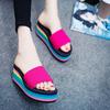 Popular Non-Slip Platform Wedge Sandals - Ladies' One-Strap Summer Beach Shoes with Thick Soles