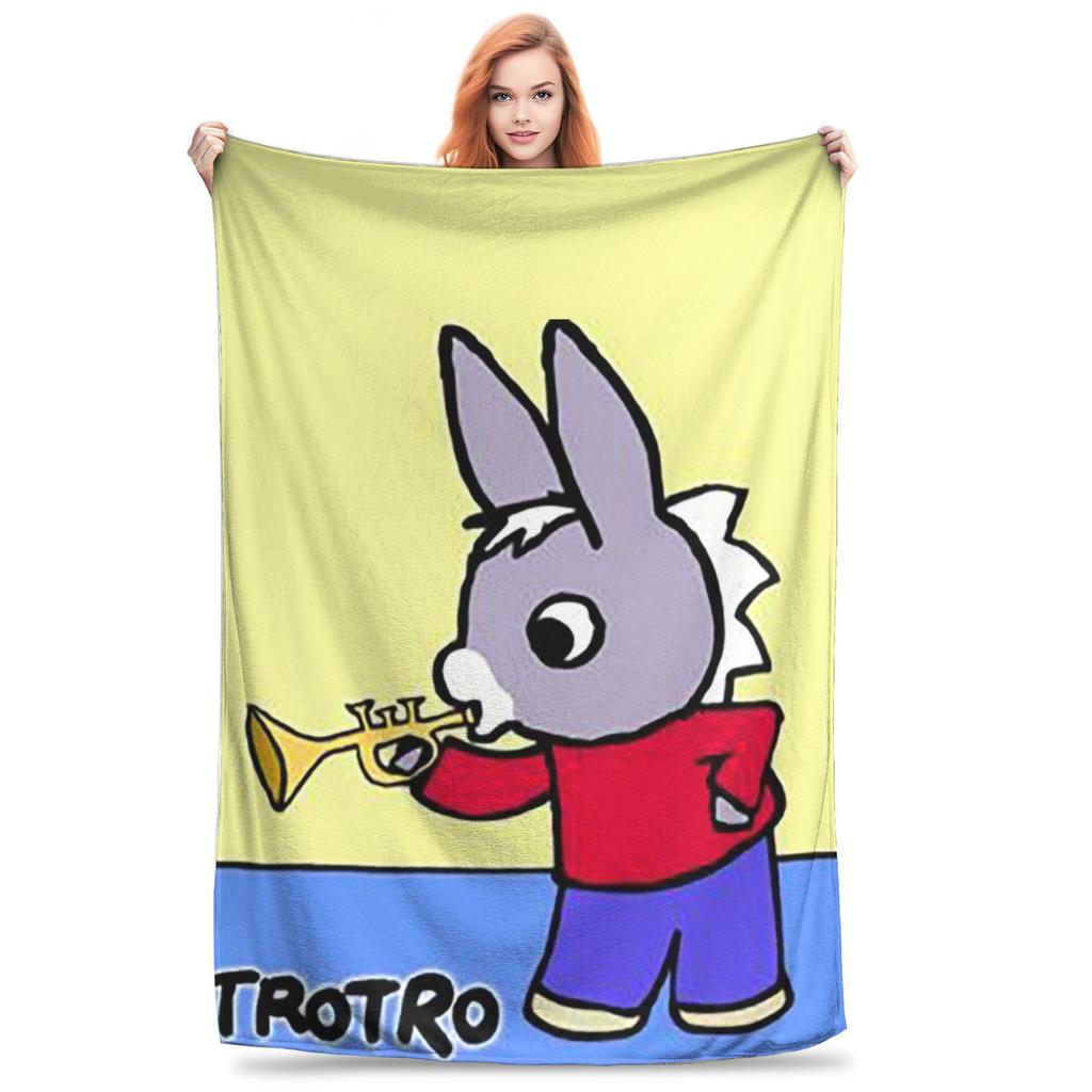 Trotro Collage Cute Cartoon Blanket Portable Fleece Sofa Throw Blanket for Couch Bedding Travel Throws Bedspread Quilt