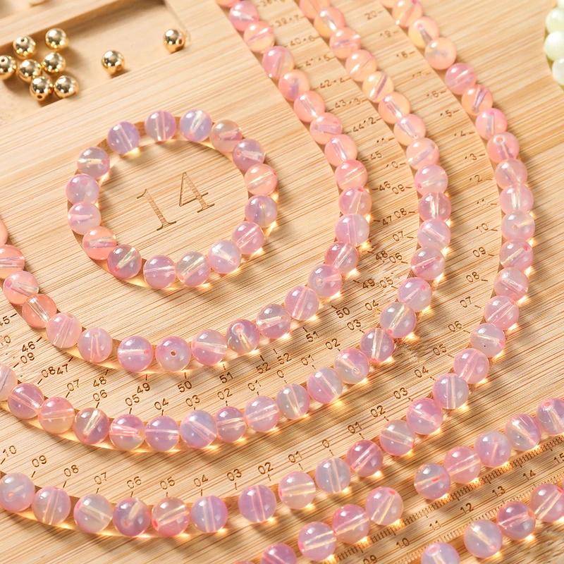 Wooden Bead Board, Solid Wood Bead Tray for DIY Bracelets and Anklets, Pearl Design Stringing Kit, Bamboo Bead Mat for Jewelry