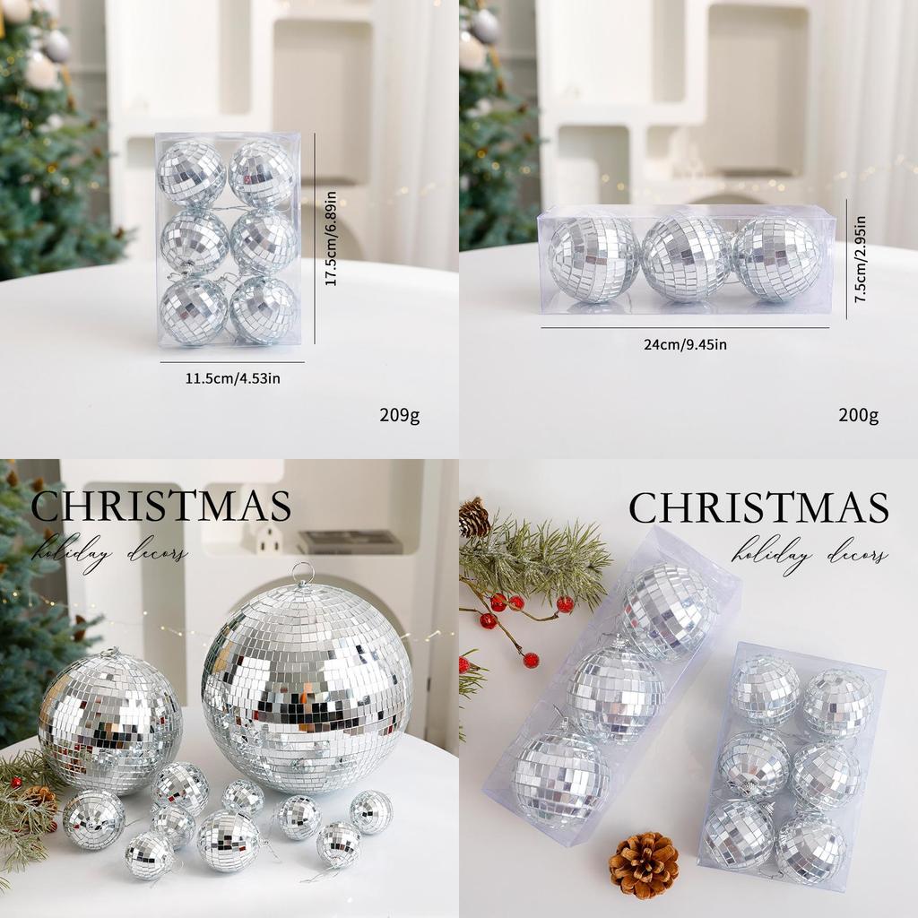 Christmas Ball Decorations With Mirror Finish Glass And Foam For Holiday Home Decor