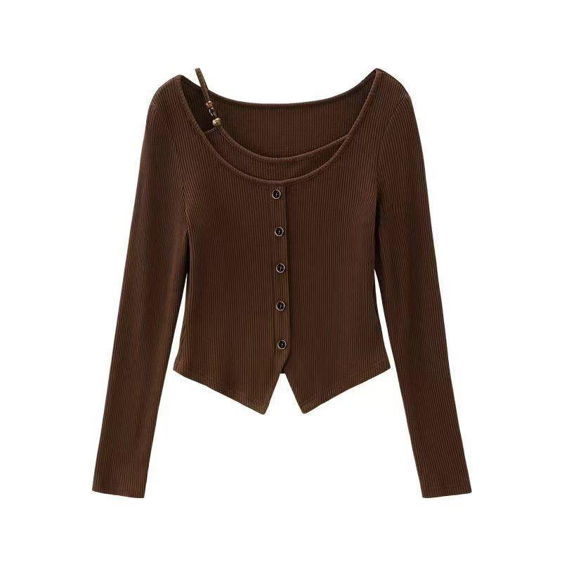 

Women s Loose Fit Coffee Thermal Fleece Long Sleeve Top XL (Weight 115-125 kg)