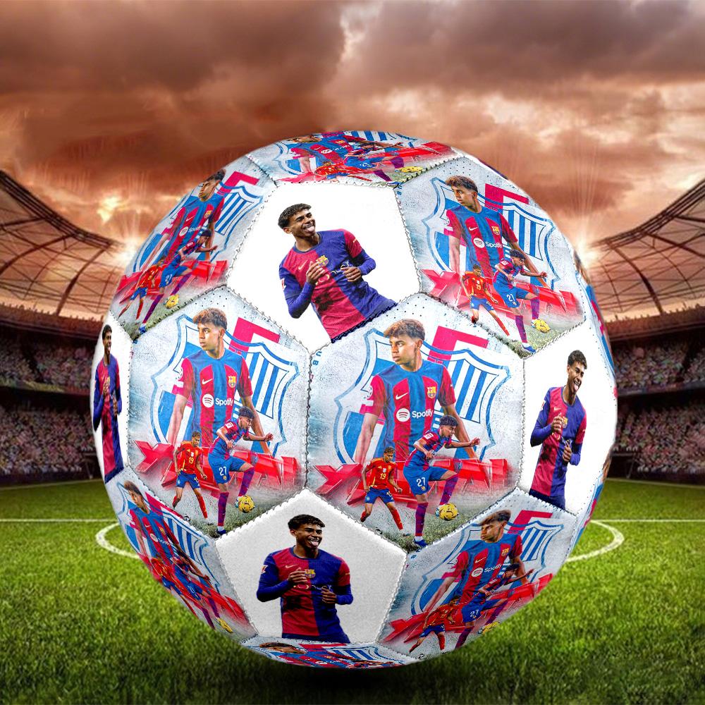 Lamine Yamal 19 Lamine Gonalons Fc Barcelona Soccer Ball Size 5 Football Machine Sewn Indoor/Outdoor Training and Matches Surprise Collection Gift