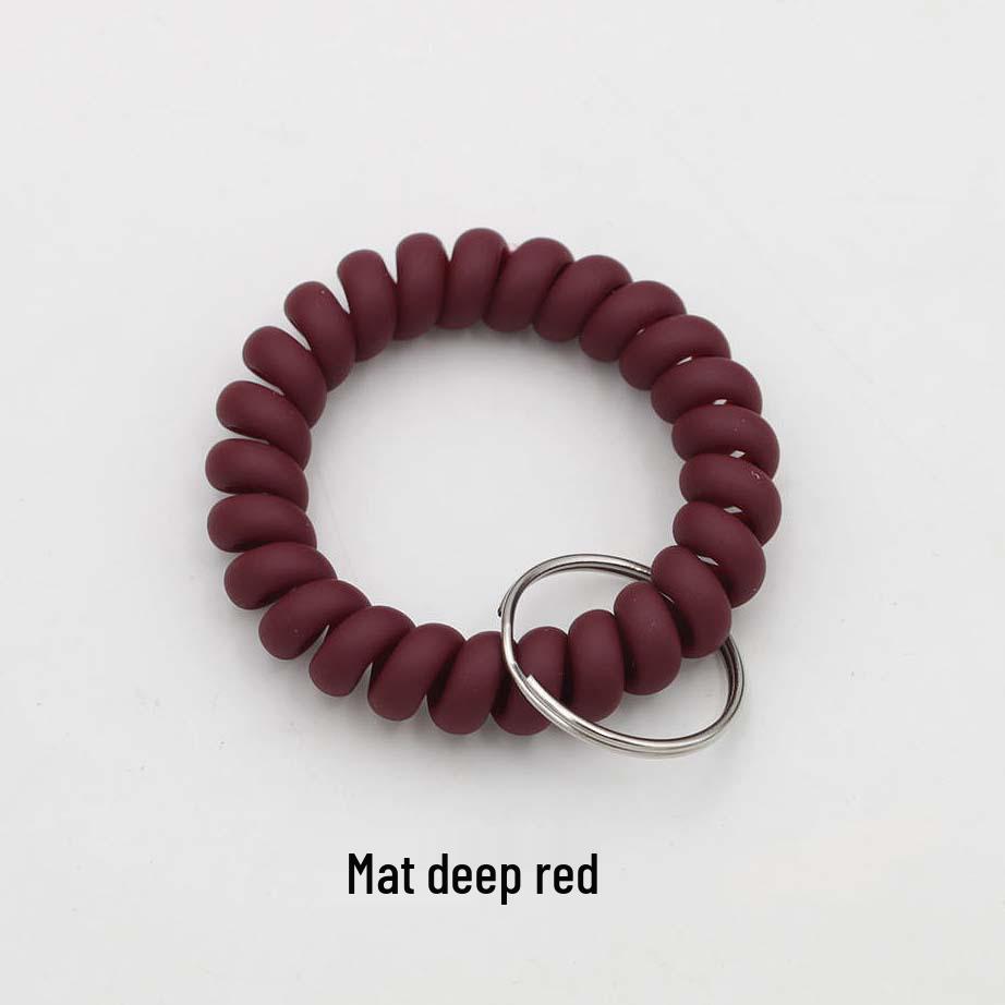 Matte Plastic Anti-Lost Spring Coil Cord Keychain and Hair Tie Bracelet