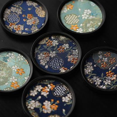 Chinese Style Vintage Absorbent Tea Coasters Heat-resistant Mats and Anti-skidding Storage Kung Fu Tea Cup Holder Accessories