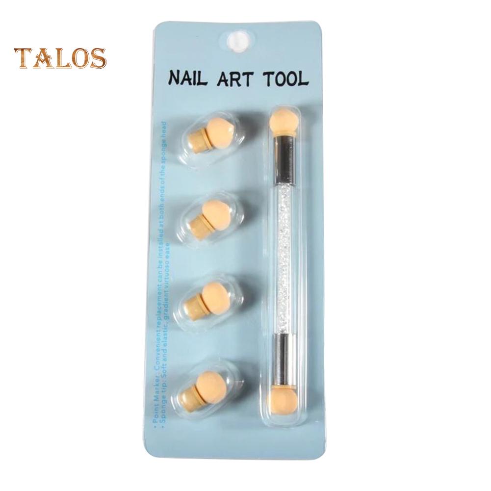 UV Gel Extension Washable Double Head Sponge Smudge Pen Nail Art Pen Painting Dotting Tool