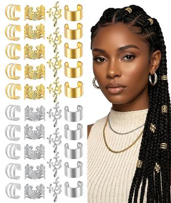 120PCS Hair Rings, Hair Accessories for Braids, Braid Hair Accessories, 120 Pieces In Gold and Silver Colours, Suitable for Various Hairstyles, D