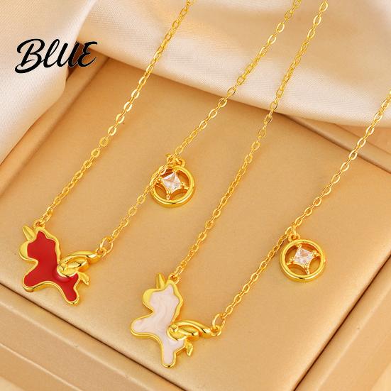 Flying Horse Necklace Oil Dripping Pendant Lightweight Hypoallergenic 2026 New