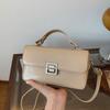 New fashionable light luxury simple solid color baguette bag portable shoulder crossbody trendy women's bag