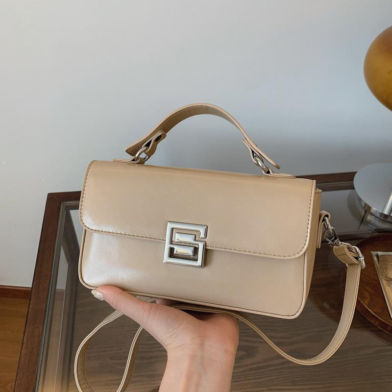 New Fashionable Light Luxury Simple Solid Color Baguette Bag Portable Shoulder Crossbody Trendy Women's Bag