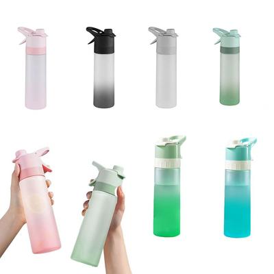 Large Capacity Spray Water Bottle Gradual Fog Surface BPA Free Sports Water Kettle with Straw 2 In 1 Cooling Spray Cup