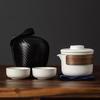 Portable Travel Tea Set: One Pot, Two Cups with Carry Bag - Ideal for Outdoor, Camping, Business Trips