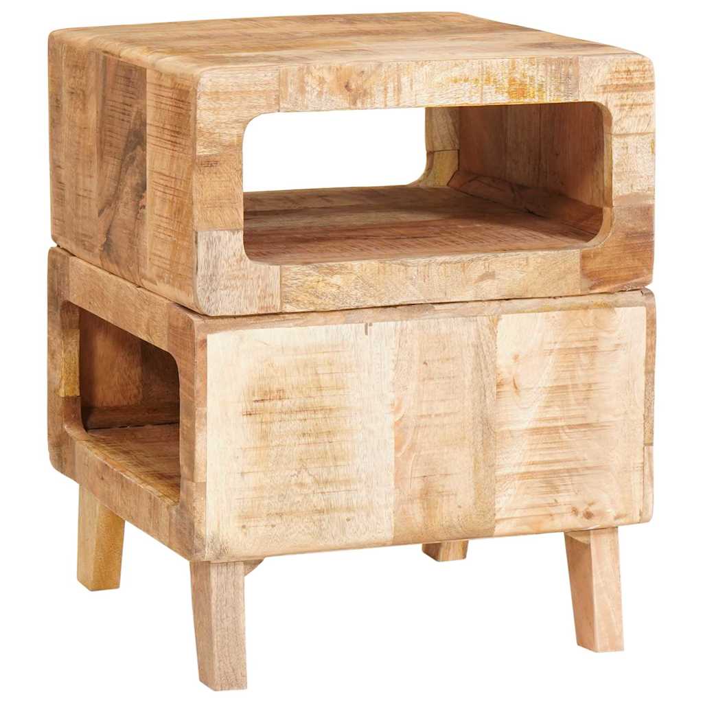 vidaXL Beistelltisch mit Regal Braun 40 x 40 x 49 cm Massivholz Mango